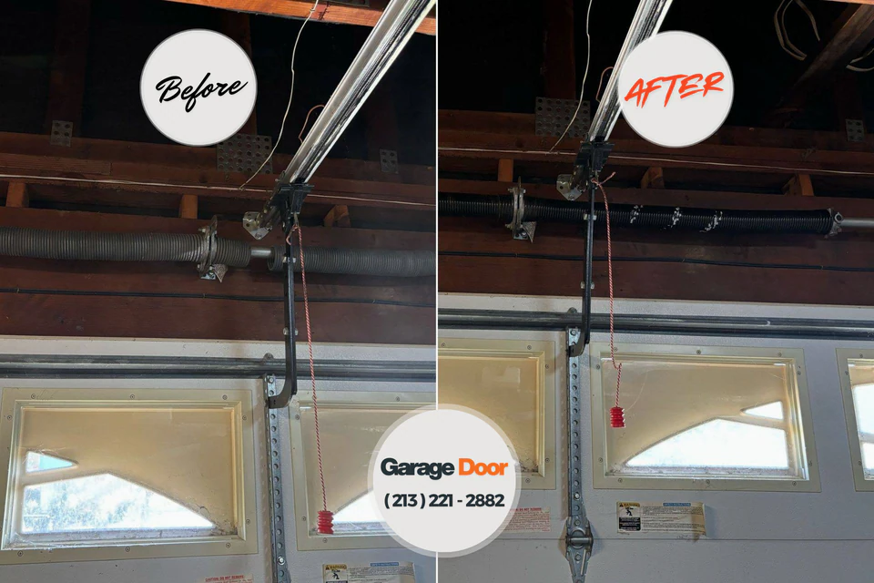 Before and after: garage door repair Santa Clarita, CA